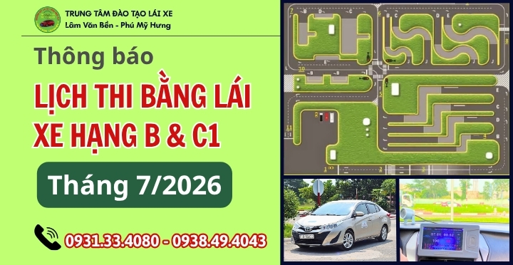 DANH SÁCH THI HẠNG B-C1 THÁNG 7/2026